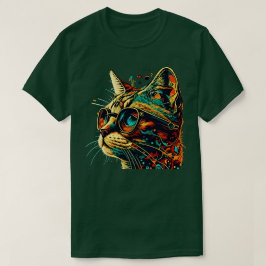 Colorful Cat Thinking Cat Kitten Lover T-Shirt (Design vorne)