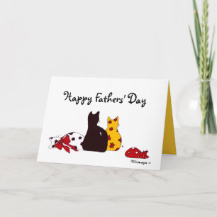 Colorful Cats Family Fathers' Day Card Karte