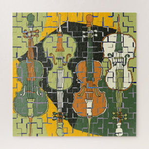 Colorful Cellos Pattern Blues Puzzle