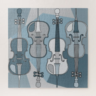 Colorful Cellos Pattern Blues Puzzle