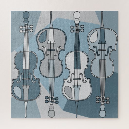 Colorful Cellos Pattern Blues Puzzle (Vertikal)