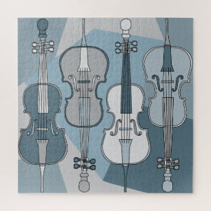 Colorful Cellos Pattern Blues Puzzle