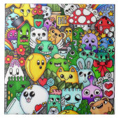 Colorful character doodle drawings fliese (Vorderseite)