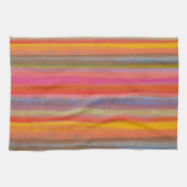 Colorful Charcoal Boho Stripes Geschirrtuch (Horizontal)