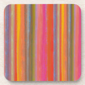 Colorful Charcoal Boho Stripes Getränkeuntersetzer (Vorderseite)