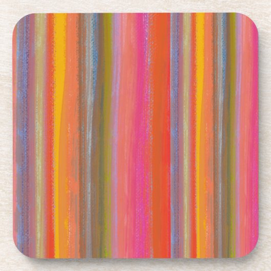 Colorful Charcoal Boho Stripes Getränkeuntersetzer (Vorderseite)