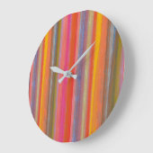 Colorful Charcoal Boho Stripes Große Wanduhr (Winkel)