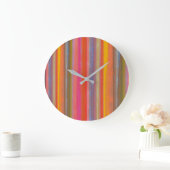 Colorful Charcoal Boho Stripes Große Wanduhr (Zuhause)