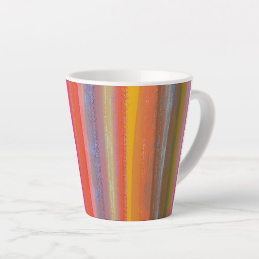 Colorful Charcoal Boho Stripes Milchtasse (Rechte Ecke)