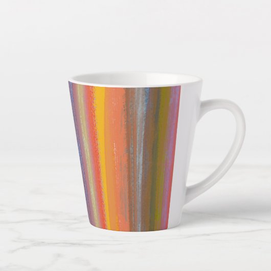 Colorful Charcoal Boho Stripes Milchtasse (Rechts)