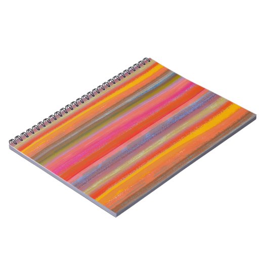 Colorful Charcoal Boho Stripes Notizblock (Linke Seite)