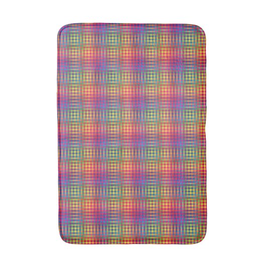 Colorful Checker Abstract Pattern Badematte (Vorderseite Vertikal)