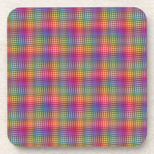 Colorful Checker Abstract Pattern Getränkeuntersetzer (Vorderseite)