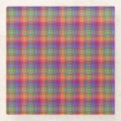 Colorful Checker Abstract Pattern Glasuntersetzer (Vorderseite)
