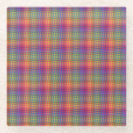 Colorful Checker Abstract Pattern Glasuntersetzer