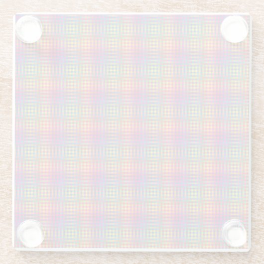 Colorful Checker Abstract Pattern Glasuntersetzer (Rückseite)