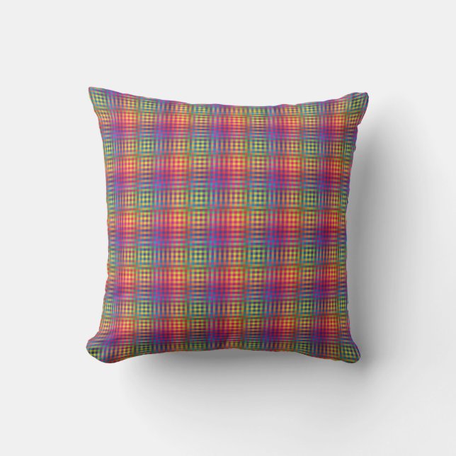Colorful Checker Abstract Pattern Kissen (Vorderseite)