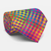 Colorful Checker Abstract Pattern Krawatte (Gerollt)