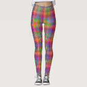 Colorful Checker Abstract Pattern Leggings (Vorderseite)