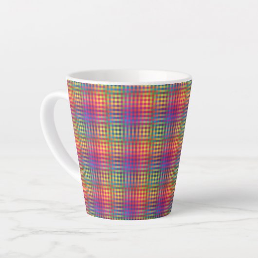 Colorful Checker Abstract Pattern Milchtasse (Linke Ecke)