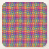 Colorful Checker Abstract Pattern Rechteckiger Pappuntersetzer (Vorderseite)