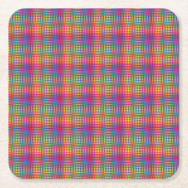 Colorful Checker Abstract Pattern Rechteckiger Pappuntersetzer