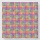 Colorful Checker Abstract Pattern Steinuntersetzer (Vorderseite)