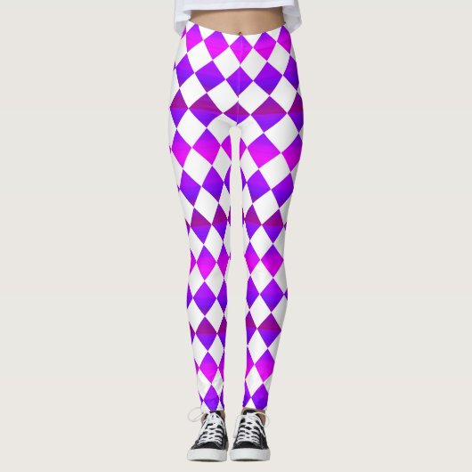 Colorful Checker Diamond Pattern Leggings (Vorderseite)