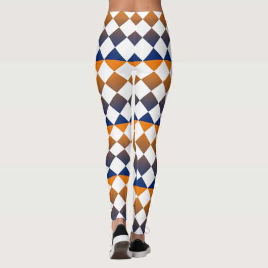 Colorful Checker Diamond Pattern Leggings (Rückseite)