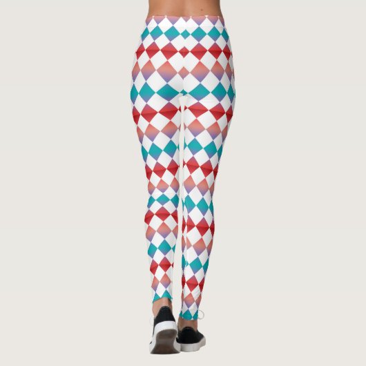 Colorful Checker Diamond Pattern Leggings (Rückseite)