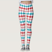 Colorful Checker Diamond Pattern Leggings (Vorderseite)