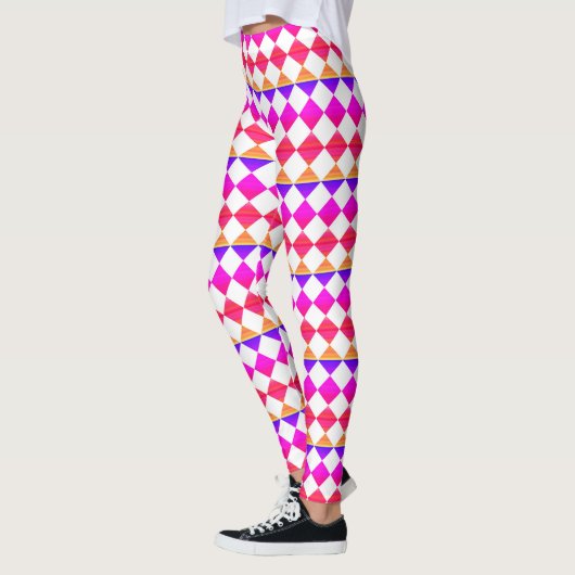 Colorful Checker Diamond Pattern Leggings (Links)