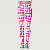 Colorful Checker Diamond Pattern Leggings (Vorderseite)