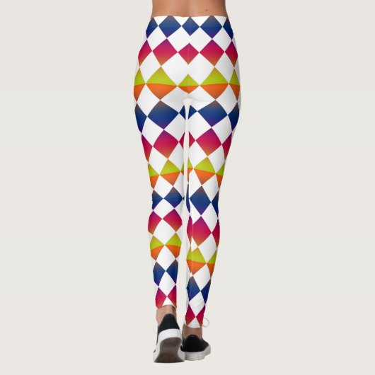 Colorful Checker Diamond Pattern Leggings (Rückseite)