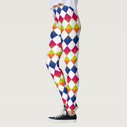 Colorful Checker Diamond Pattern Leggings (Links)