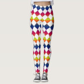 Colorful Checker Diamond Pattern Leggings (Vorderseite)