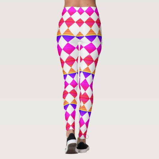 Colorful Checker Diamond Pattern Leggings (Rückseite)
