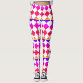 Colorful Checker Diamond Pattern Leggings (Vorderseite)