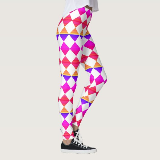 Colorful Checker Diamond Pattern Leggings (Rechts)