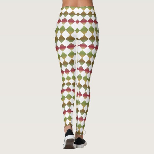 Colorful Checker Diamond Pattern Leggings (Rückseite)