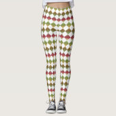 Colorful Checker Diamond Pattern Leggings (Vorderseite)