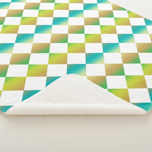Colorful Checker Diamond Pattern Sherpadecke (3/4)