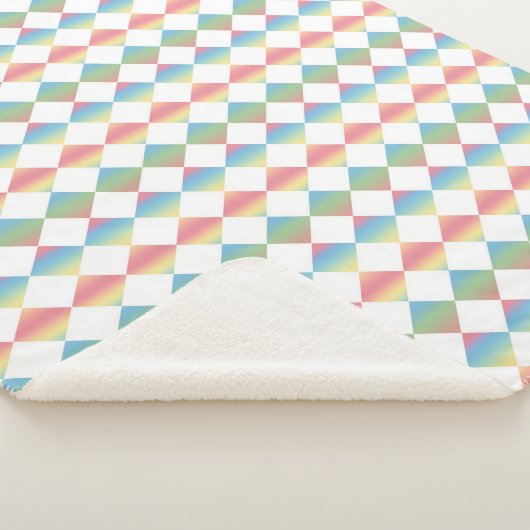 Colorful Checker Diamond Pattern Sherpadecke (3/4)