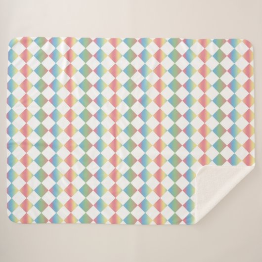 Colorful Checker Diamond Pattern Sherpadecke (Vorderseite (Horizontal))