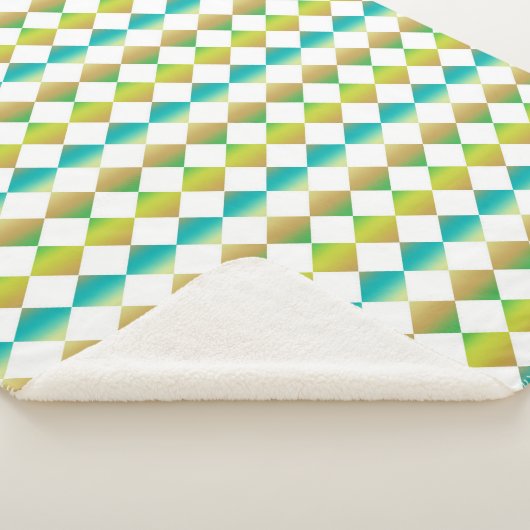 Colorful Checker Diamond Pattern Sherpadecke (3/4)
