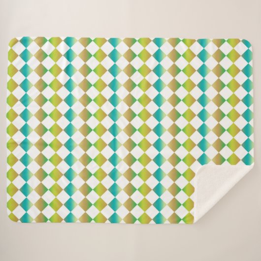 Colorful Checker Diamond Pattern Sherpadecke (Vorderseite (Horizontal))