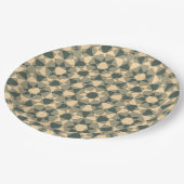 Colorful Checker Diamond Plaid Pattern Pappteller (Schrägansicht)