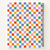 colorful checkered pattern custom monogram name notizblock (Rückseite)