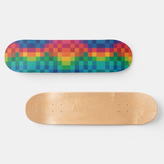 Colorful Checkered Pattern Skateboard (Horizontal)