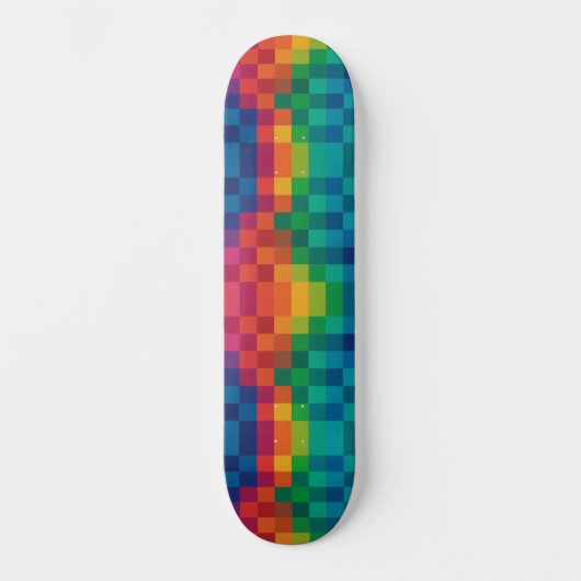 Colorful Checkered Pattern Skateboard (Vorderseite)
